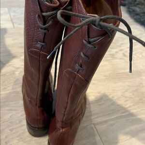 FEBO leather Argentina supple #1 riding brown knee high sz 7.5.  Almost New $299